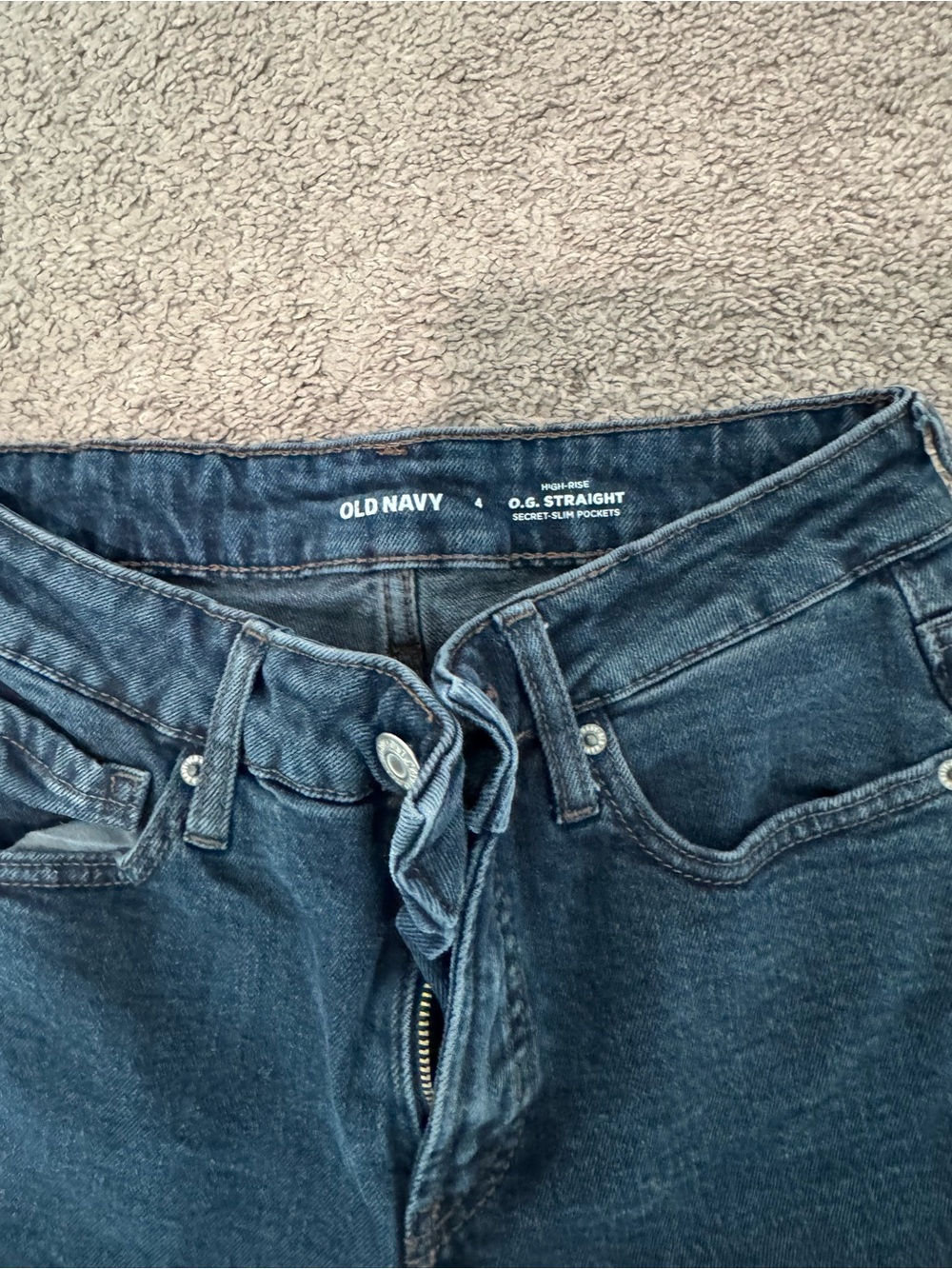Old Navy OG Straight Dark Wash Jeans - Picture 2 of 2